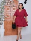 Macaquinho Plus Size Vestido Feminino Rodado