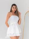 Macaquinho rodado bailarina soltinho feminino alça ajustável laço móvel lançamento moda elegante
