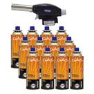 Maçarico Culinário Ma-0054 Preto Multiuso Ferimte + 12 Gás Nautika