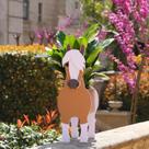 Macetero de Caballo Gochoi 22x13x40 cm Decoración Exterior Lindo