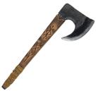 Machado Decorativo Viking Runas Em Resina E Madeira Para Decoração Temática Medieval Geek