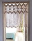 Macrame Valance Ahart Ivory White 100% algodão 85x90cm
