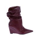 Maddy - Bota Feminina Anabela Slouchy Cano Médio Marsala