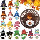 Madeira intercambiável Gnome Decor Qunclay com ímã e chapéus Madeira intercambiável Gnome Decor Qunclay com ímã e chapéus
