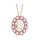 Madrepérola iansã com pedras de zircônia rosa arabesco