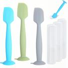 MAIKKB Espátula para pomada de assadura de bebê, 3 unidades com 3 estojos de armazenamento, aplicador macio de silicone para creme de fralda, espátula para pomada para bumbum com base de sucção, aplicador grande para creme contra assaduras