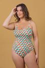 Maiô Alças Fixas Estampado Plus Size