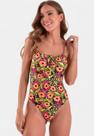Maiô Areia Branca Baly Floral Laranja