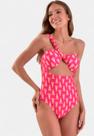 Maiô Areia Branca Baly Ombrê Giraffe Rosa