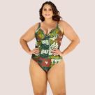 Maiô Banho de Mar Estampado com Bojo Zero Barriga Plus Size