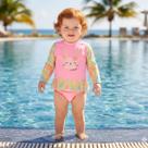 Maiô Bebê Menina Infantil Manga Longa Proteção Solar Verão