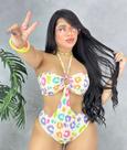 Maiô Body Adulto Feminino Moda Blogueira Gringa Com Bojo