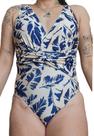 Maio body decotado estampado da sol e agua Maio body decotado estampado da sol e agua