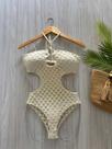 Maiô Body Feminino Moda Praia Elegante sem alça Algodão com Elastano Alta Qualidade Tamanhos M 38 à 42
