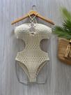 Maiô Body Feminino Moda Praia Elegante sem alça Algodão com Elastano Alta Qualidade Tamanhos M 38 à 42