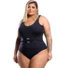 Maiô body plus size em poliamida cinto decorativo 46 ao 52