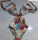 Maiô Com Bojo Fio Duplo Frente Única Estampado Feminino Poliamida forrado