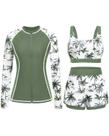 Maiô Daci 3 Peças Rash Guard com Estampa de Palmeira G