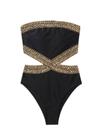 Maiô de peça única Milumia Stitch Detail Bandeau Black
