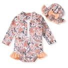 Maiô de peça única para meninas Aalizzwell Floral 6-12M
