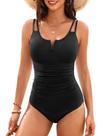 Maiô de peça única Yonique Tummy Control V Wired Black XL
