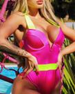 Maiô de Praia Feminino Sereia Chiclete Neon