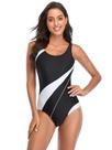 Maiô De Uma Peça Com Estampa Listrada plus Size, Monokini Sem Costas Para Mulheres, Roupa De Banho Maiô De Uma Peça Com Estampa Listrada plus Size, Monokini Sem Costas Para Mulheres, Roupa De Banho