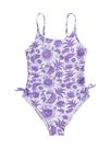 Maiô de uma peça Milumia com estampa floral para meninas roxo 9Y