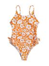 Maiô de uma peça Milumia Girl com estampa floral laranja 11Y