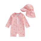 Maiô De Verão Para Bebês Recém-nascidos, Roupa De Banho Listrada Com Estampa De Laço E Manga
