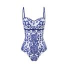 Maiô Feminino Com Estampa Vintage, Peça Única, Para Praia, Roupa De Banho, Verão