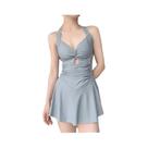 Maiô Feminino Coreano De Cintura Alta Com Efeito Redutor E Controle De Barriga, Elegante Para Praia