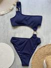 Maiô Feminino De Corte Alto, Estilo Cheeky, Monokini Com Um Ombro E Detalhes Em Relevo