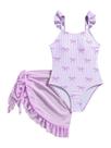 Maiô feminino de uma peça, floerns, lindo laço, estampa listrada