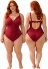 Maiô Feminino Plus Size Sem Bojo Decote Drapeado, Alças Reguláveis e Costas Abertas Maiô Feminino Plus Size Sem Bojo Decote Drapeado, Alças Reguláveis e Costas Abertas