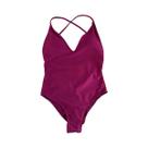 Maiô Feminino Sexy Acolchoado De Uma Peça, Cor Sólida, Roupa De Praia Monokini, Verão