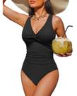 Maiô Holipick Preto Inteiro com Controle de Barriga e Efeito Push-Up