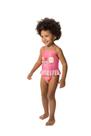 Maio Infantil Menina Com Proteção UVA e UVB Rosa Babados