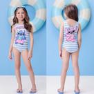 Maiô Infantil Momi Listrado Estampa Stitch Angel Azul