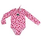 Maiô Infantil Para Menina Manga Longa Proteção Uv 50+ Rosa