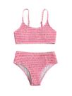 Maiô infantil RoseSeek 2 peças floral sem aro rosa 12 anos