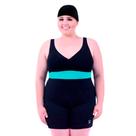 Maiô Macaquinho Hidroginástica, Natação, Plus Size, Com Touca, Até 56