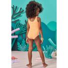 Maiô Menina em Malha Jacquard Textura c/Proteção UV50+ Laranja Kukiê
