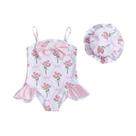 Maiô mlpeerw Toddler Girl Floral com chapéu de 6 a 12 meses