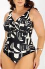 Maiô Modelador Estampado Calcário Abstrato Zero Barriga - Banho de Mar