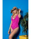 Maiô Pink Marjorie com Estampa de Oncinha e Proteção UV 50+