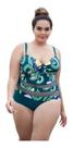 Maiô Plus Size Com Bojo Forrado Premium Feminino (floral)