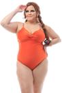 Maiô Plus Size Compressão Costas Altas Laranja Paprika