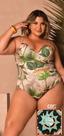 Maiô Plus Size Estampado Com Bojo Transpasse - Sol e Água