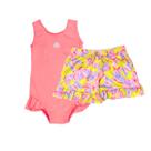 Maiô Praia Infantil +Shorts Saída De Praia Menina ProteçãoUV
